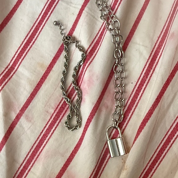 Accessories - Silver Padlock Chain Necklace - Women Accessories